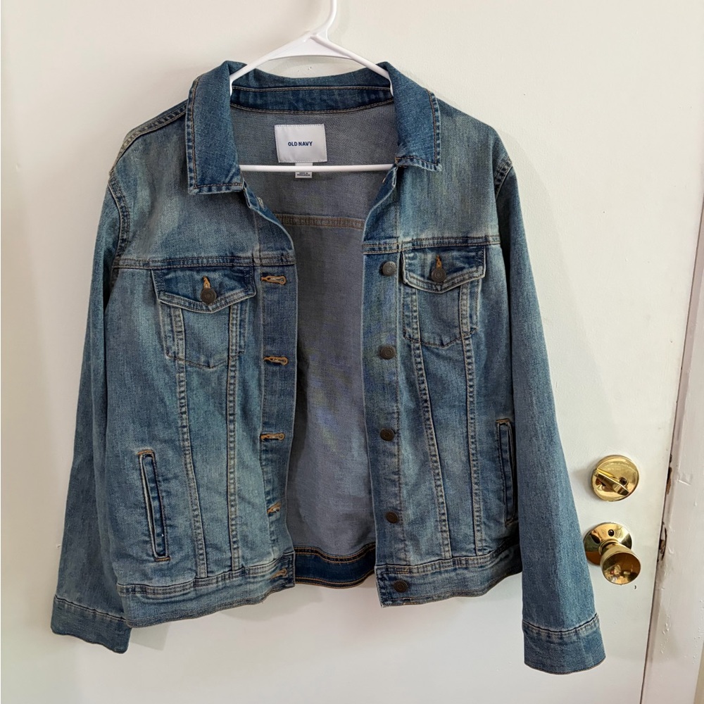 Old Navy Distressed Light Blue Denim Jacket